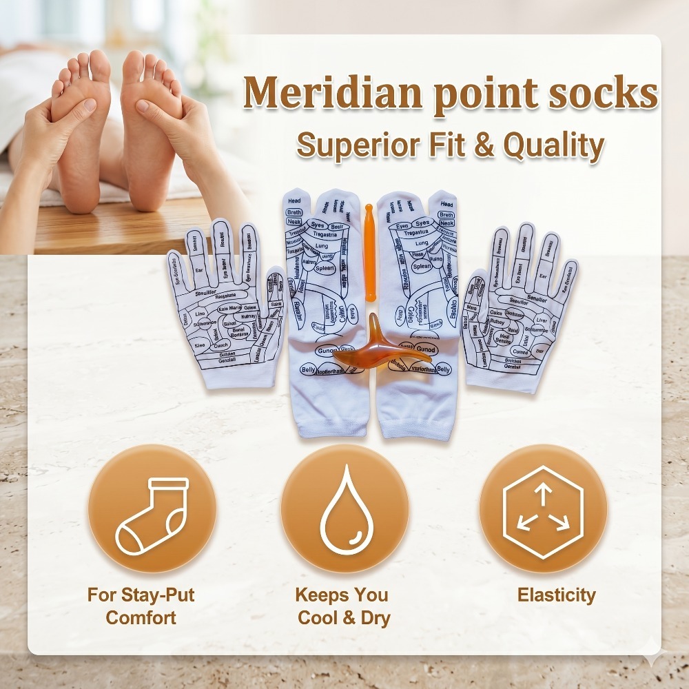 Health Wellness Kit - Sarung Tangan Akupresur, Bagan Refleksologi, Set