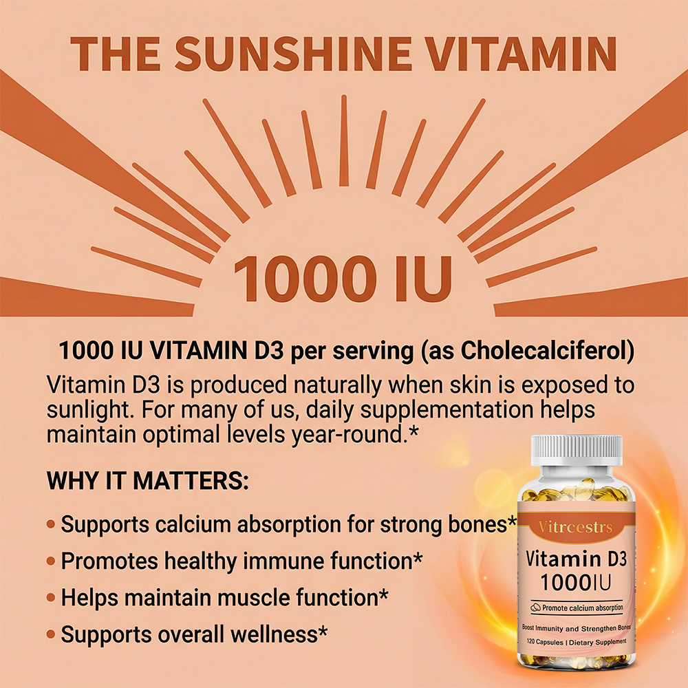 Kapsul Vitamin D3 1000 IU, Men - Health & Wellness Therapy Center ulasan dan harga